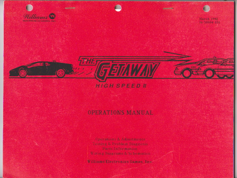 Image for Getaway, the : High Speed II, Pinball Operations Manual