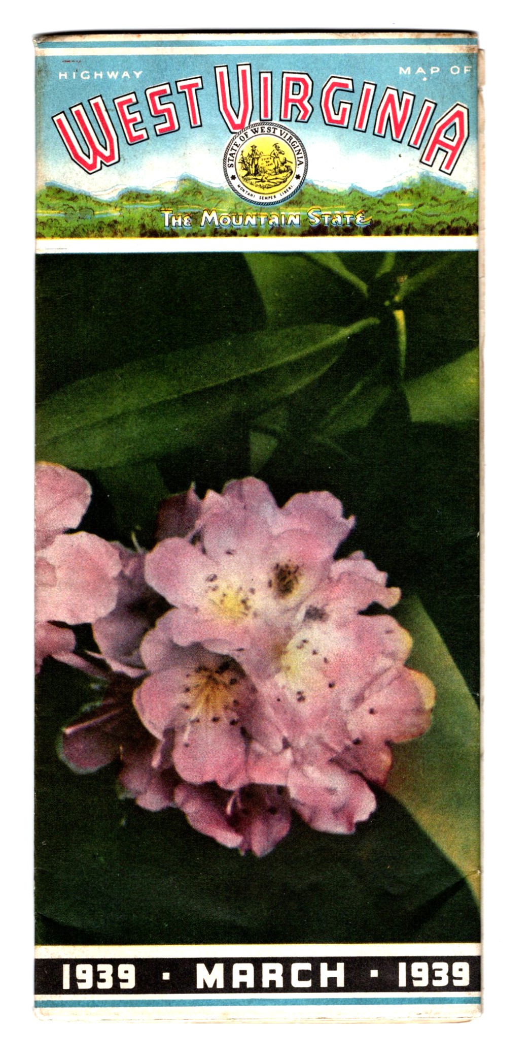 Highway Map of West Virginia, the Mountain State, 1939