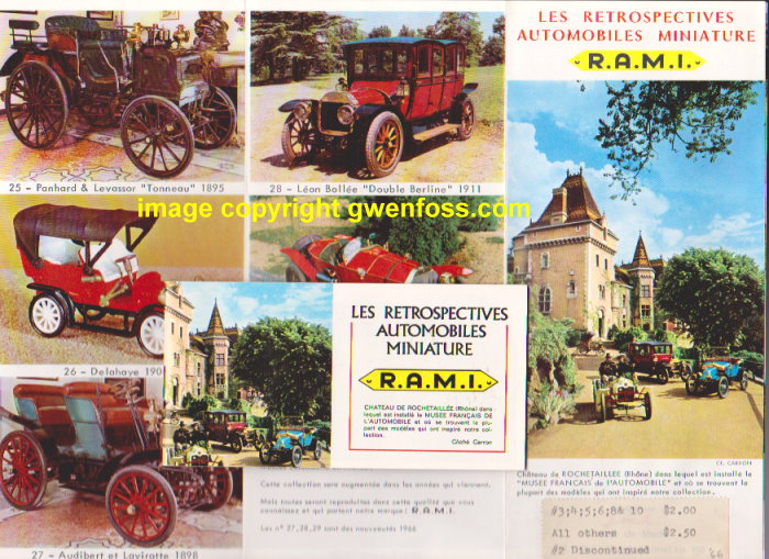 Image for R. A. M. I. Les Retrospectives Automobiles Miniature, 1968 :  RAMI by J. M. K., 1:43, 1/43 (Catalog and Ephemera)