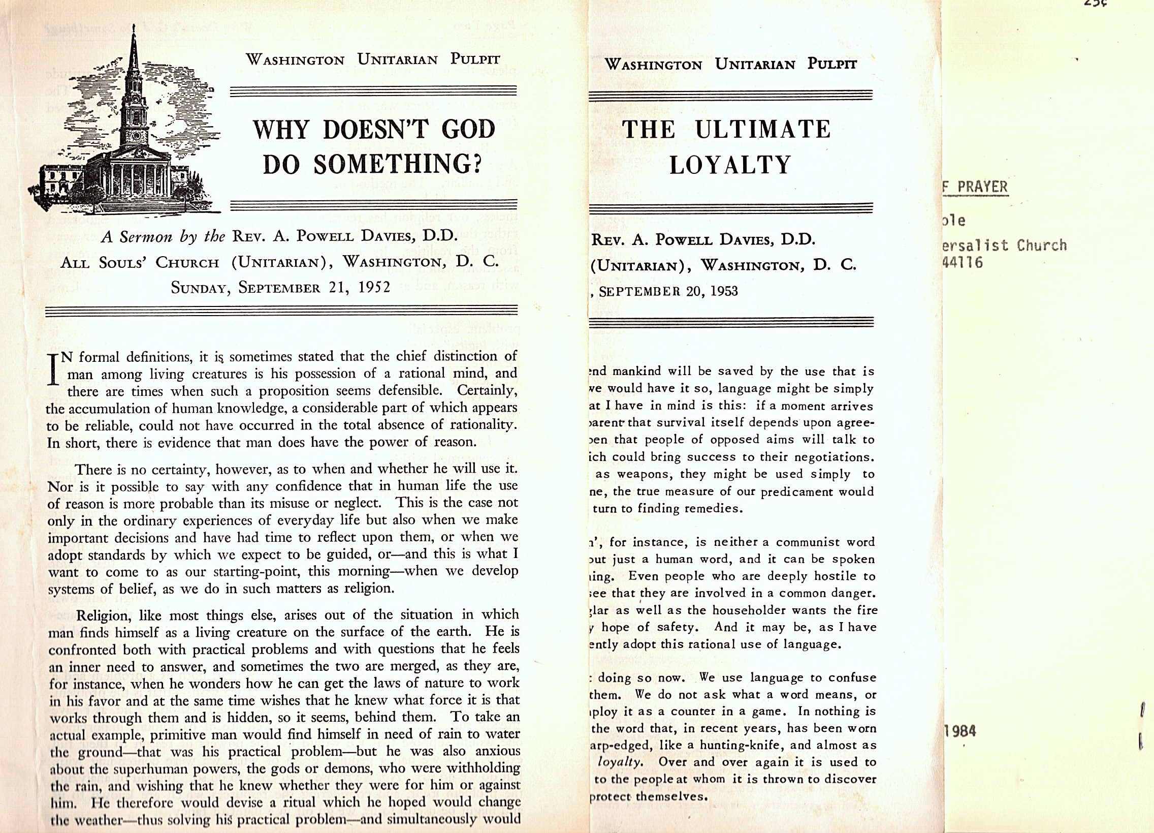 Ultimate Loyalty, the : And, Why Doesn't God Do Something