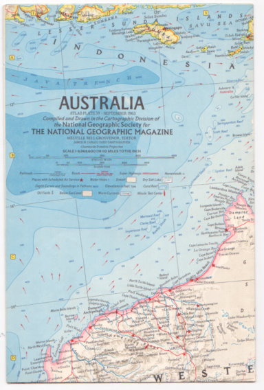 Image for Australia Map :  National Geographic, Atlas Plate 59, September 1963