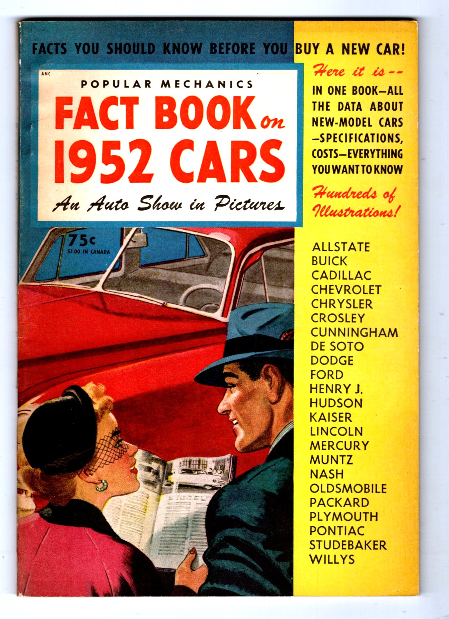 Popular Mechanics 1952 Auto Fact Book : Fact Book on 1952 Cars, an Auto Show in Pictures