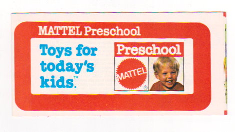 Image for Mattel Preschool Catalog 1980 :  Toys for Today's Kids