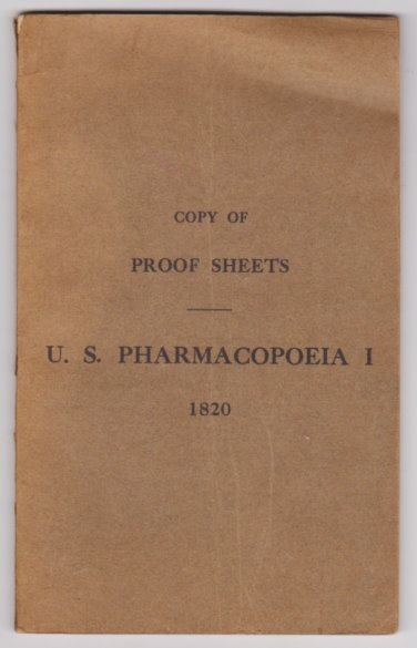 Image for Pharmacopoeia of the United States of America, the : Facsimile of First Edition, 1820