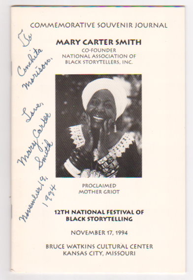 Image for Commemorative Souvenir Journal, Mary Carter Smith Proclaimed Mother Griot :  12th National Festival of Black Storytelling
