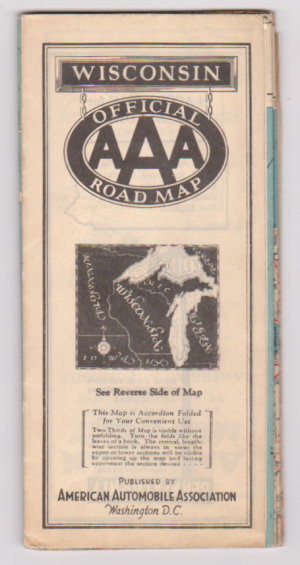 Image for Wisconsin Highway Map :  Official Road Map Published by American Automobile Association, 1937