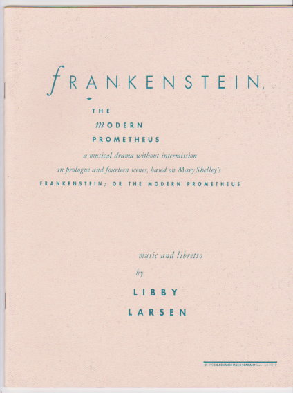 Image for Frankenstein, Or, the Modern Prometheus :   (Libretto) a Musical Drama Without Intermission in Prologue and Fourteen Scenes
