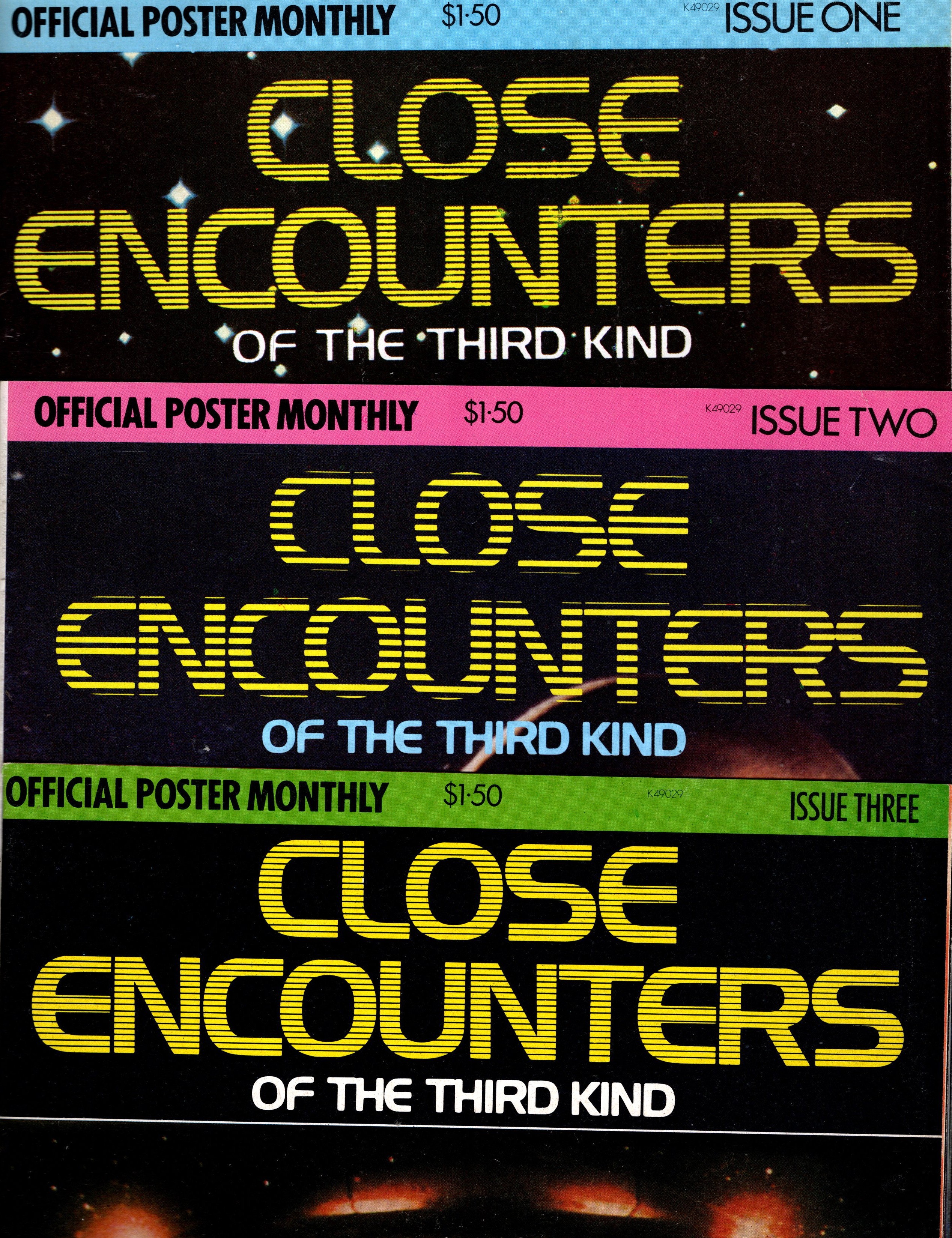 Close Encounters of the Third Kind Official Poster Monthly : We Are Not Alone, Issues 1-3, 1977