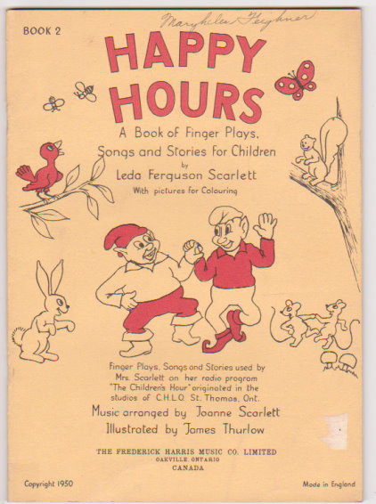 Image for Happy Hours, a Book of Finger Plays, Songs and Stories for Children, Book 2 :  With Pictures for Colouring