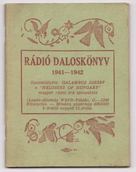 Image for Radio Daloskonyv, 1941-1942 :  Magyar Dallamok Oraja, Melodies of Hungary Radio Hour