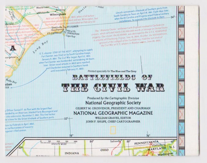 Image for National Geographic Society, Battlefields of the Civil War :  Printed for the Blue and the Gray