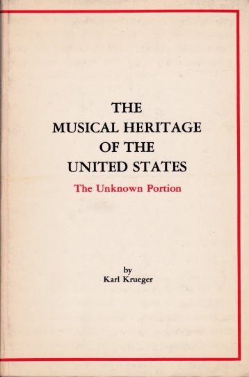 Image for Musical Heritage of the United States, the :  The Unknown Portion