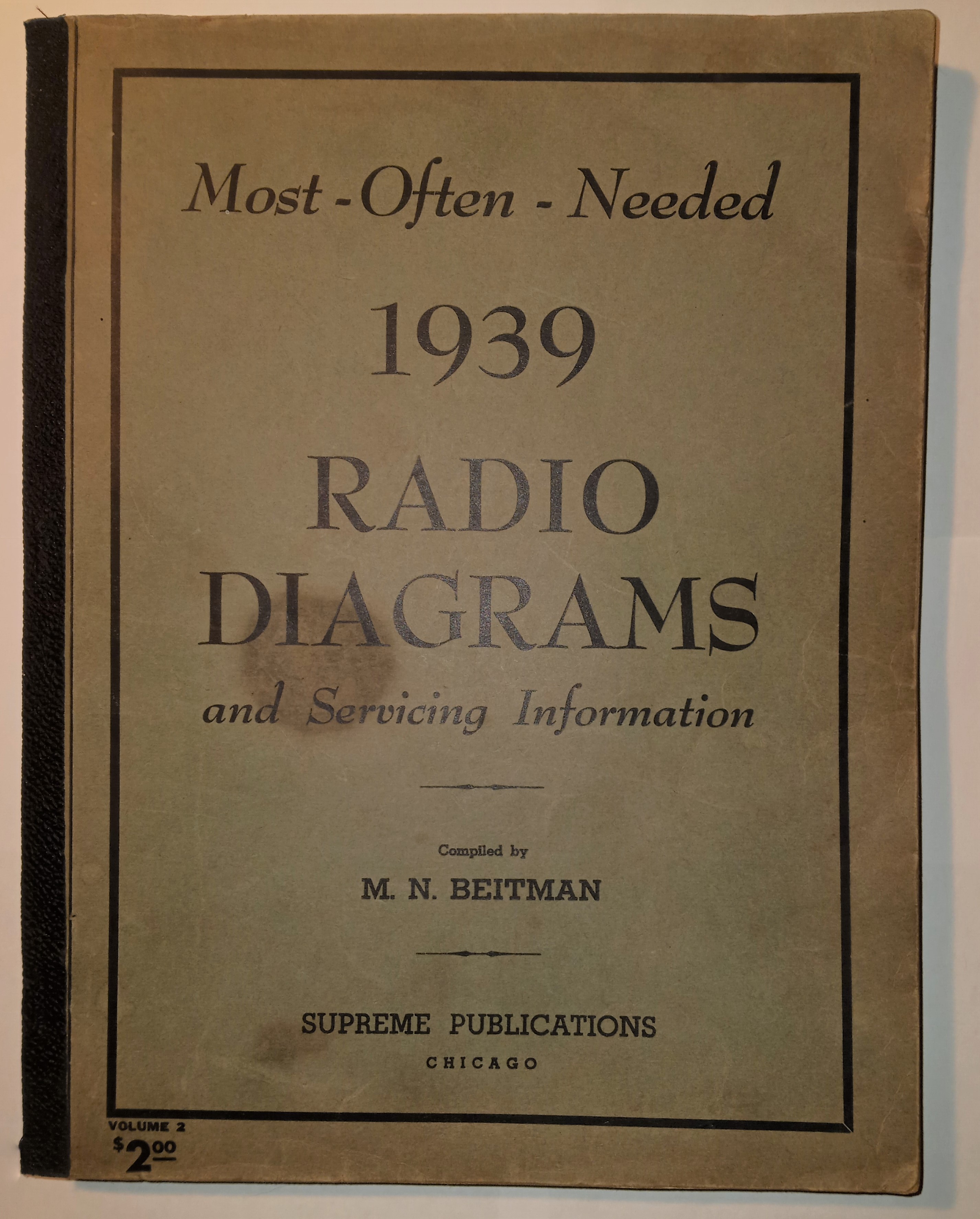 Image for Most Often Needed Radio Diagrams and Servicing Information, Volume 2 : 1939