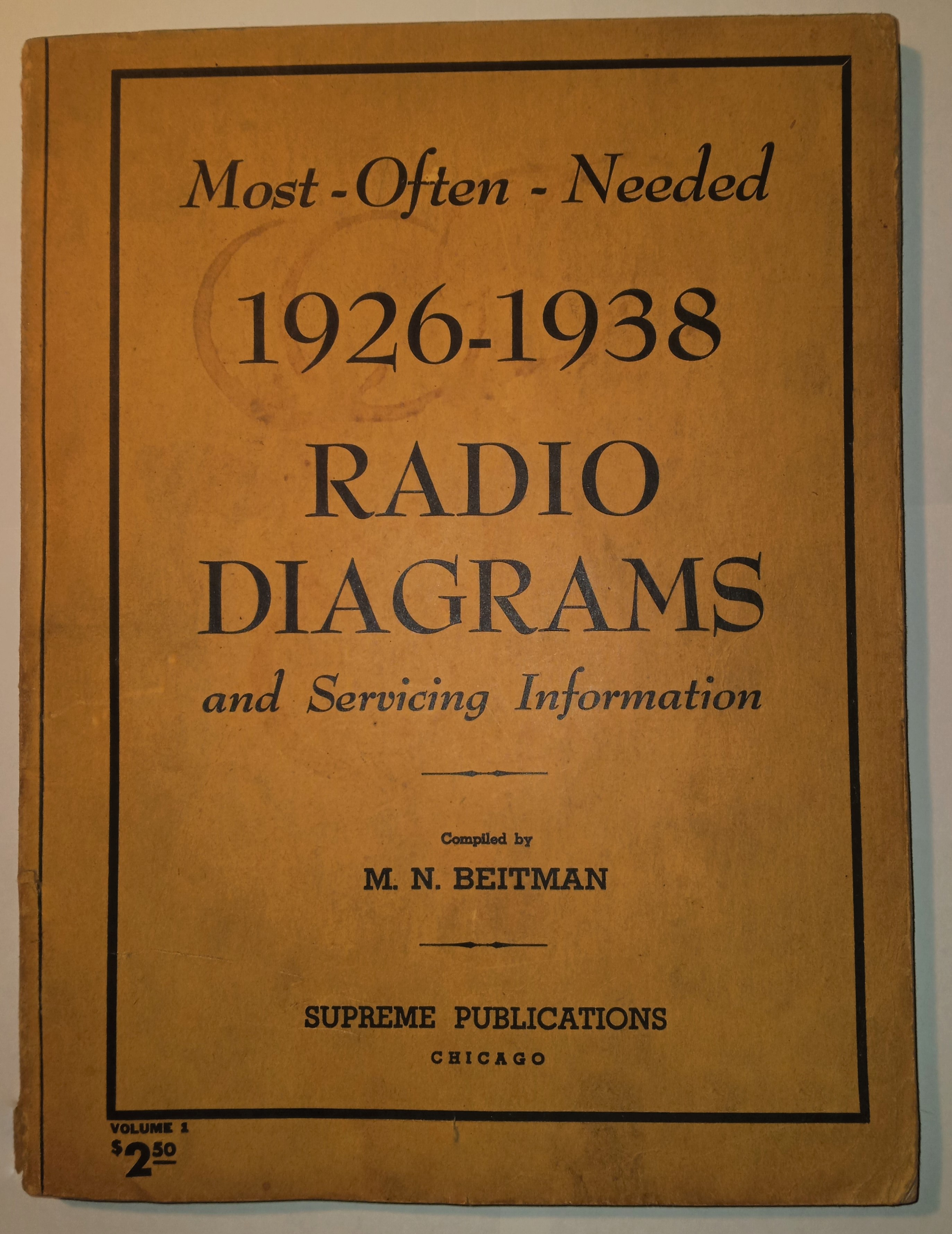 Image for Most Often Needed Radio Diagrams and Servicing Information, Volume 1 : 1926-1938