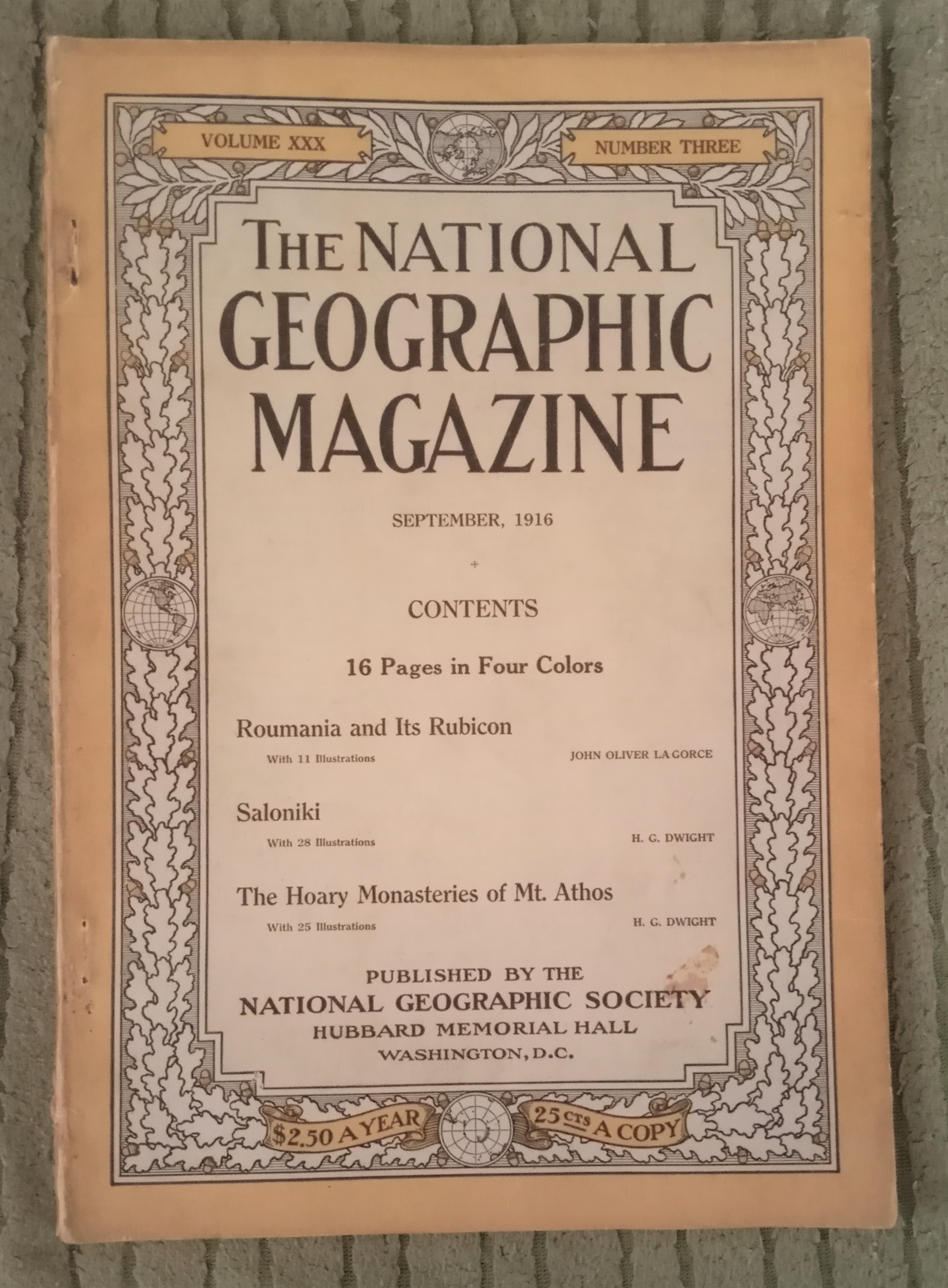 Image for National Geographic Magazine :  Volume 30, Number 3, September, 1916 ; Roumania ; Saloniki ; Monasteries of Mount Athos