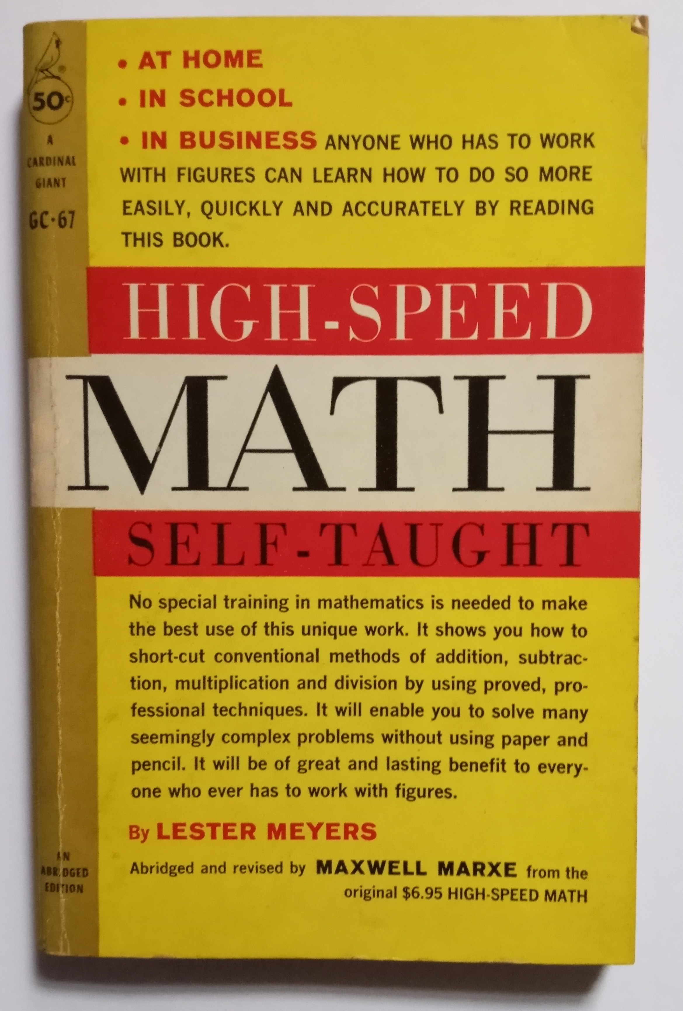 Image for High-Speed Math Self-Taught :  Abridged Ediiton