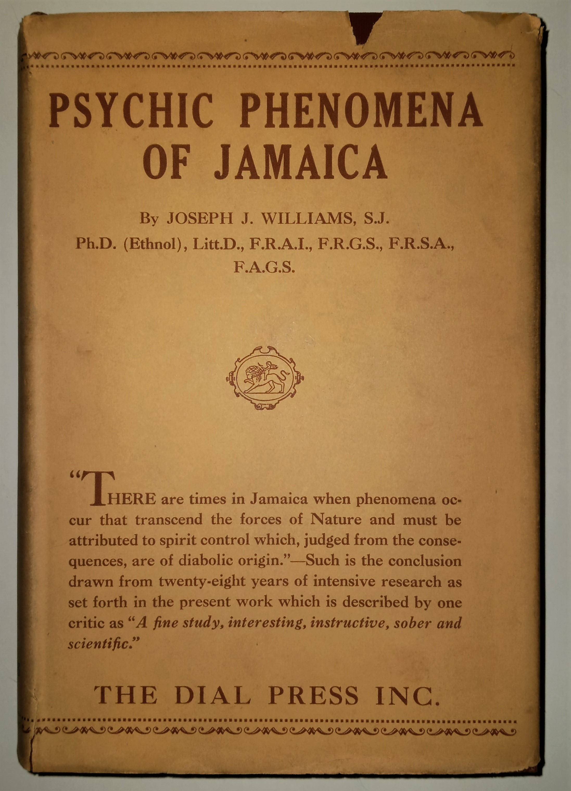 Image for Psychic Phenomena of Jamaica :  Twenty-Eight Years of Research