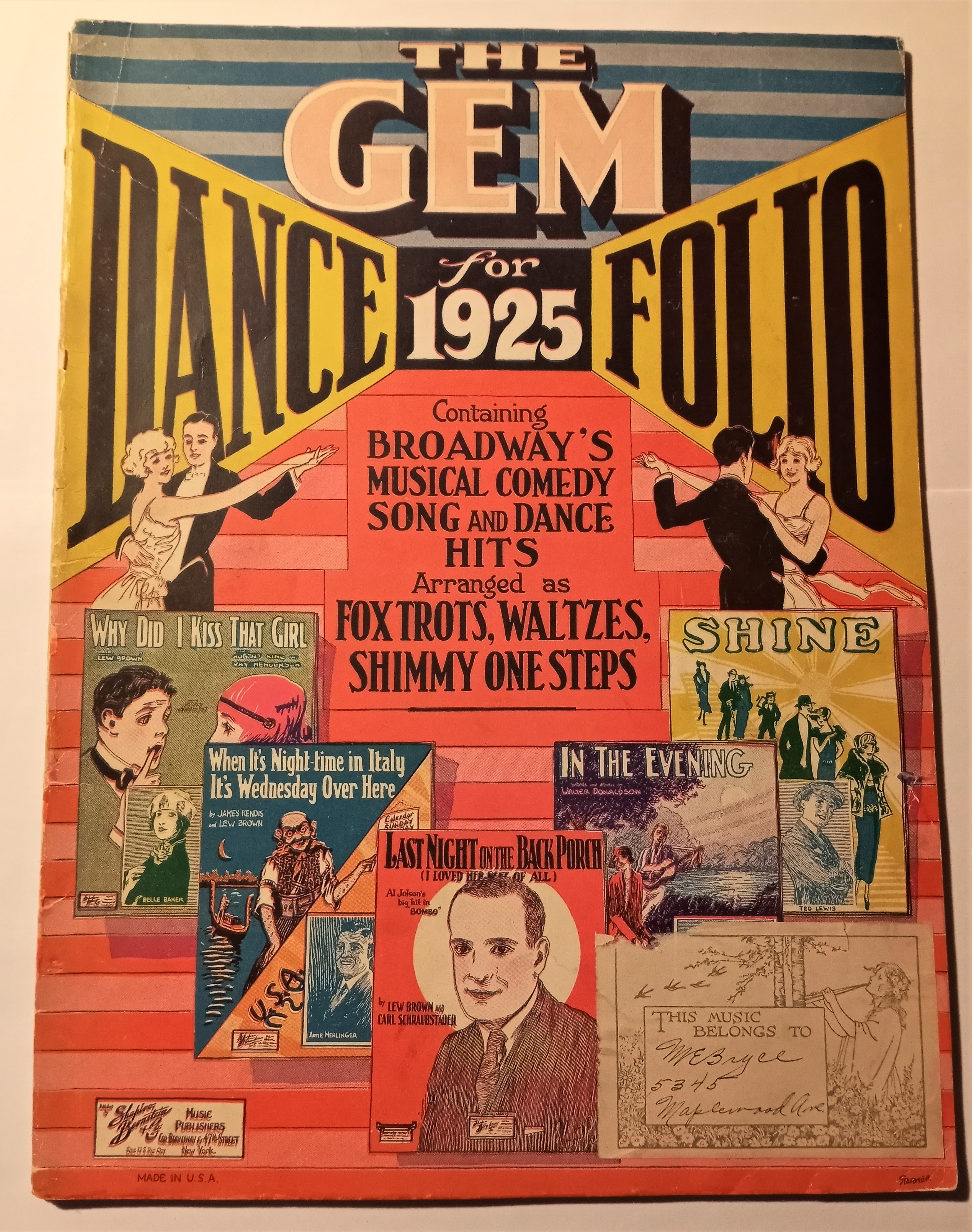 Image for Gem Dance Folio for 1925, the :  Containing Broadway's Musical Comedy Song and Dance Hits