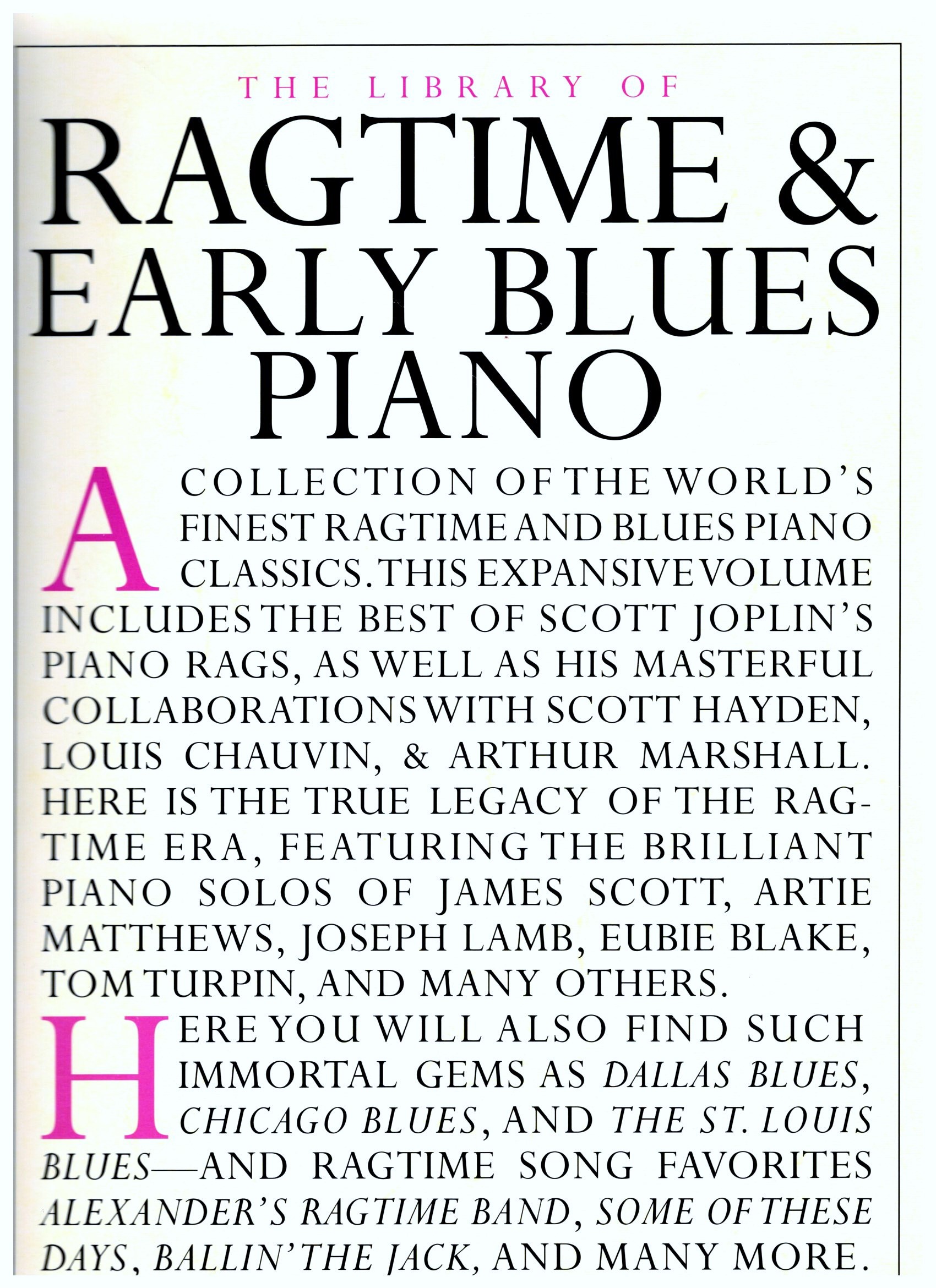Image for Library of Ragtime and Early Blues Piano, the :  A Collection of the World's Finest Ragtime and Blue Piano Classics
