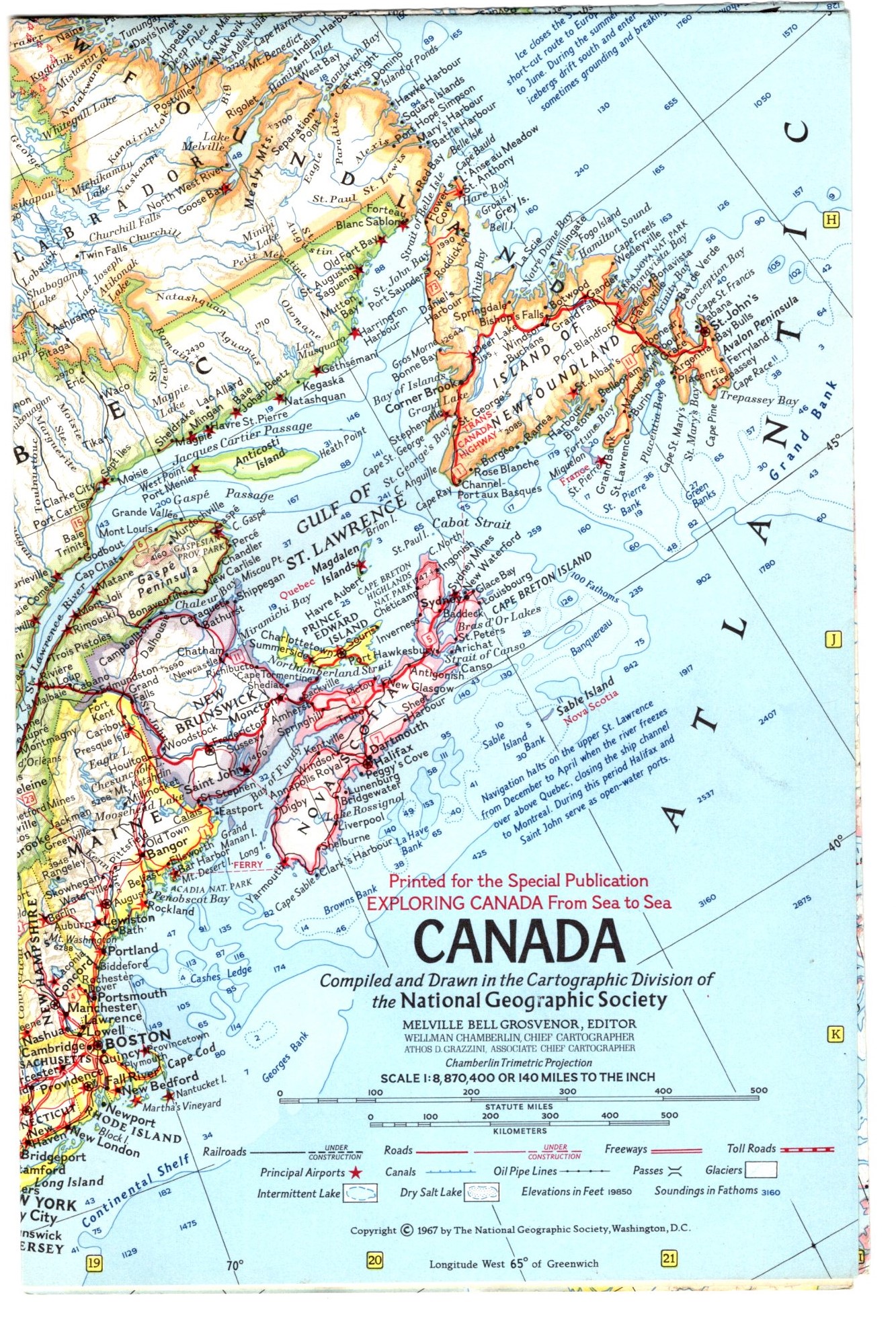 Image for Canada :  National Geographic Map, 1967