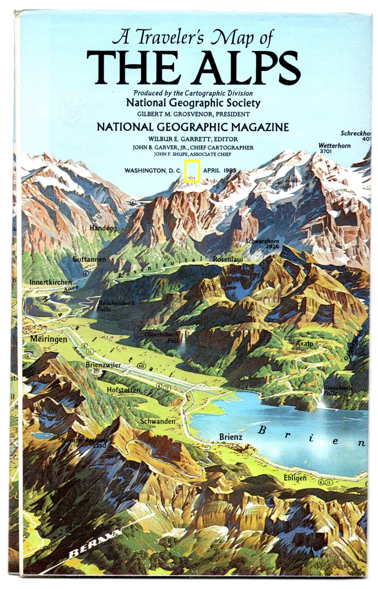 Image for Traveler's Map of the Alps, a :  National Geographic Map, April, 1985