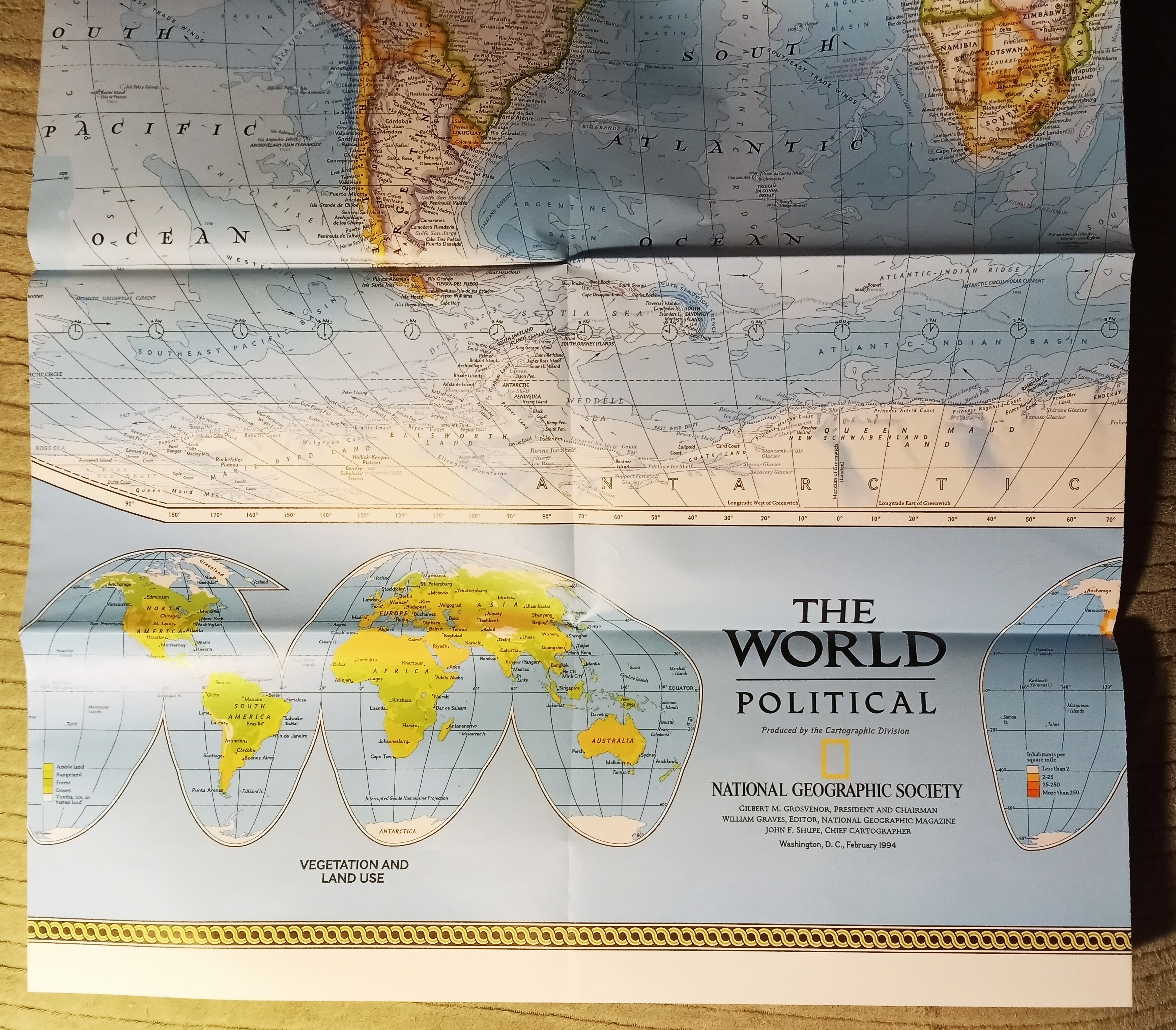 Image for The World, Political :  National Geographic Map, February, 1994