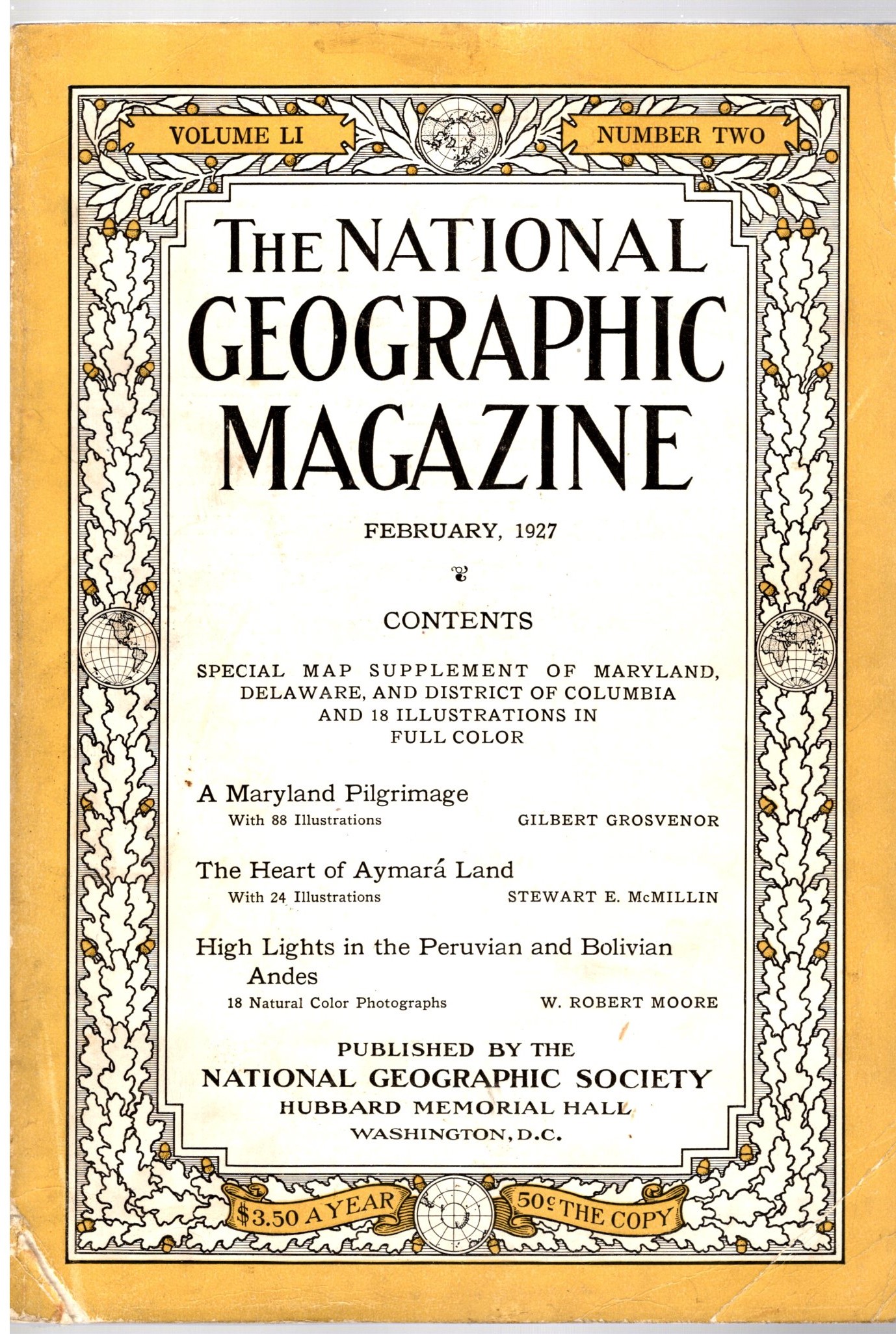 Image for National Geographic Magazine, February, 1927 :  Maryland Pilgimage ; Aymara Land, Bolivia and Peru ; Peruvian and Bolivian Andes