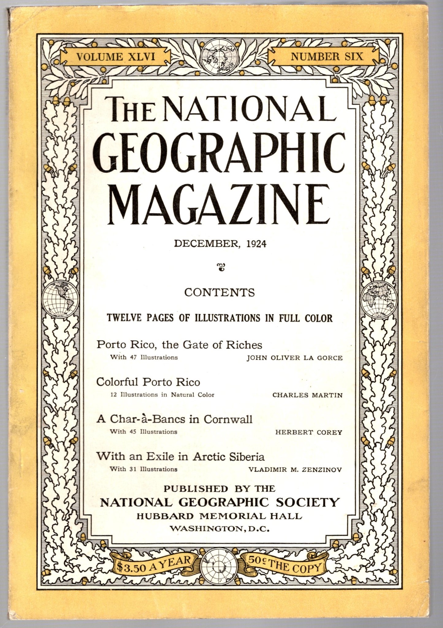 Image for National Geographic Magazine, December, 1924 :  Puerto Rico ; Cornwall ; Arctic Siberia
