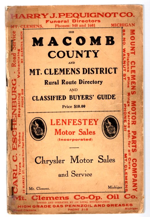 Image for Macomb County and Mount Clemens District Rural Route Directory :  And Classified Buyers Guide