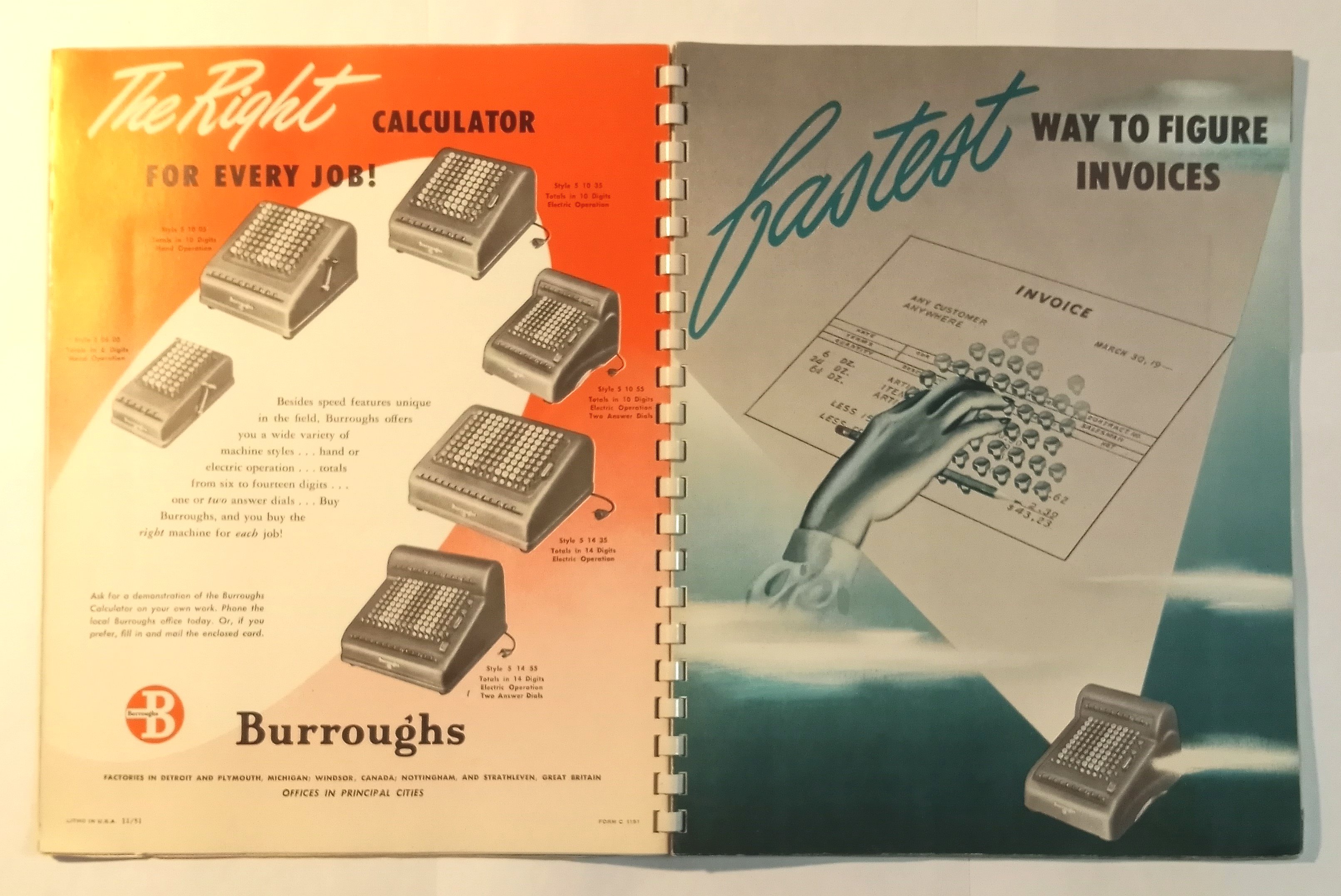 Image for Practice Problems and Calculating Short Cuts :  Burroughs Electric Two-Total Calculator, Style 5 10 55
