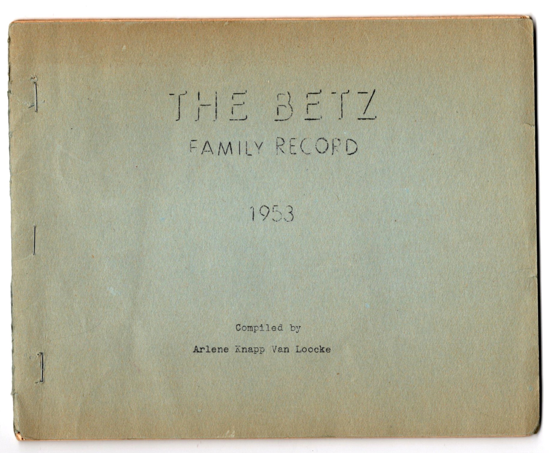 Image for Betz Family Record, the : 1953