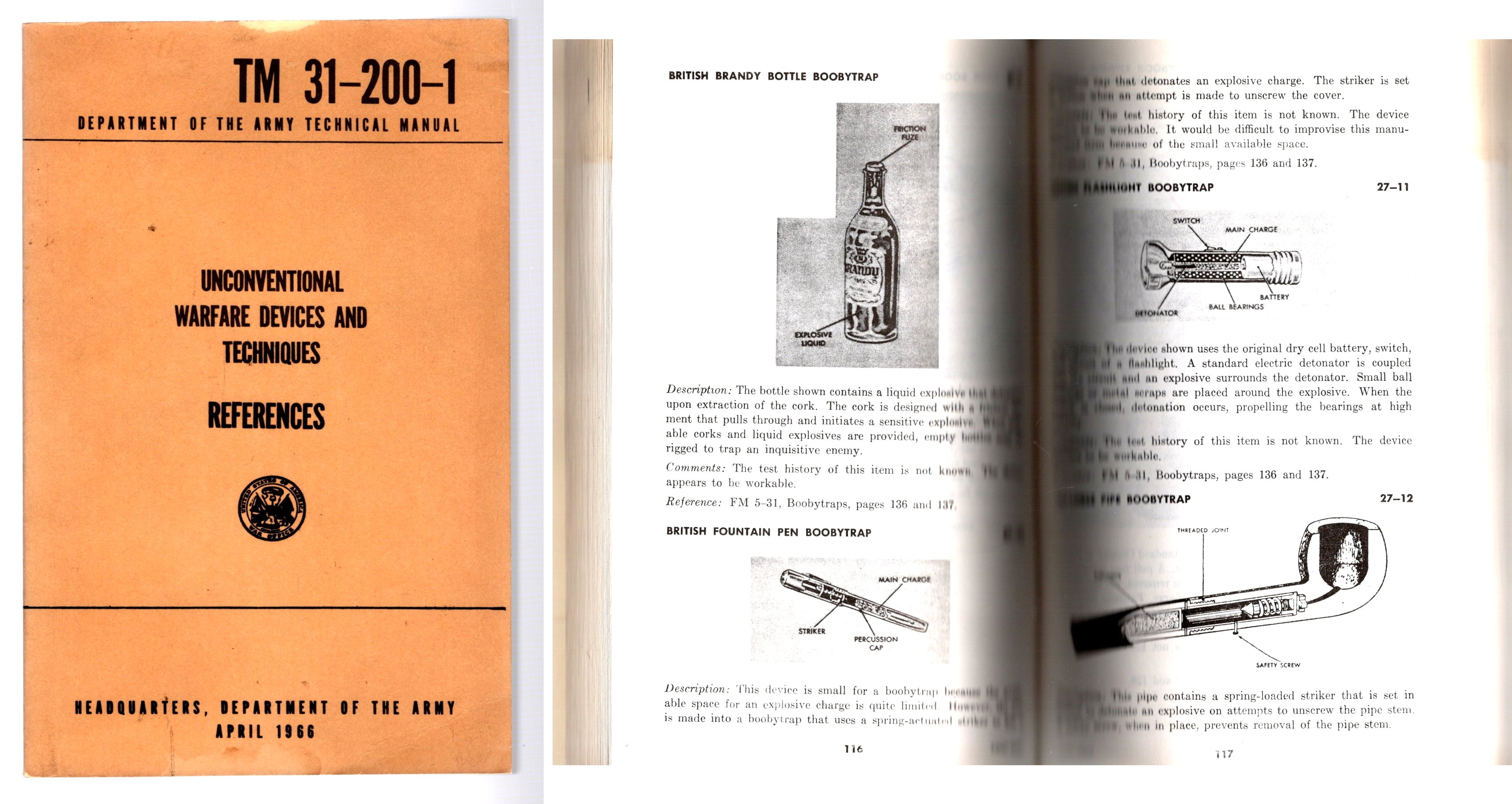 Image for Unconventional Warfare Devices and Techniques, References :  Department of the Army Technical Manual, TM 31-200-1