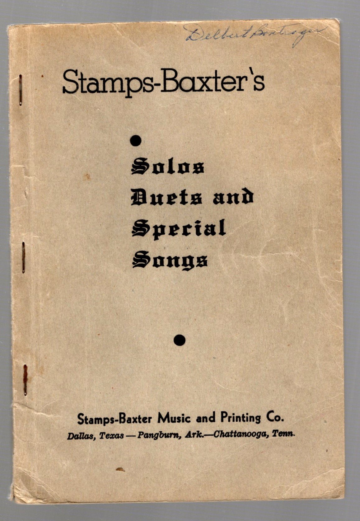 StampsBaxter's Solos, Duets and Special Songs (Shape Notes) Enlarged