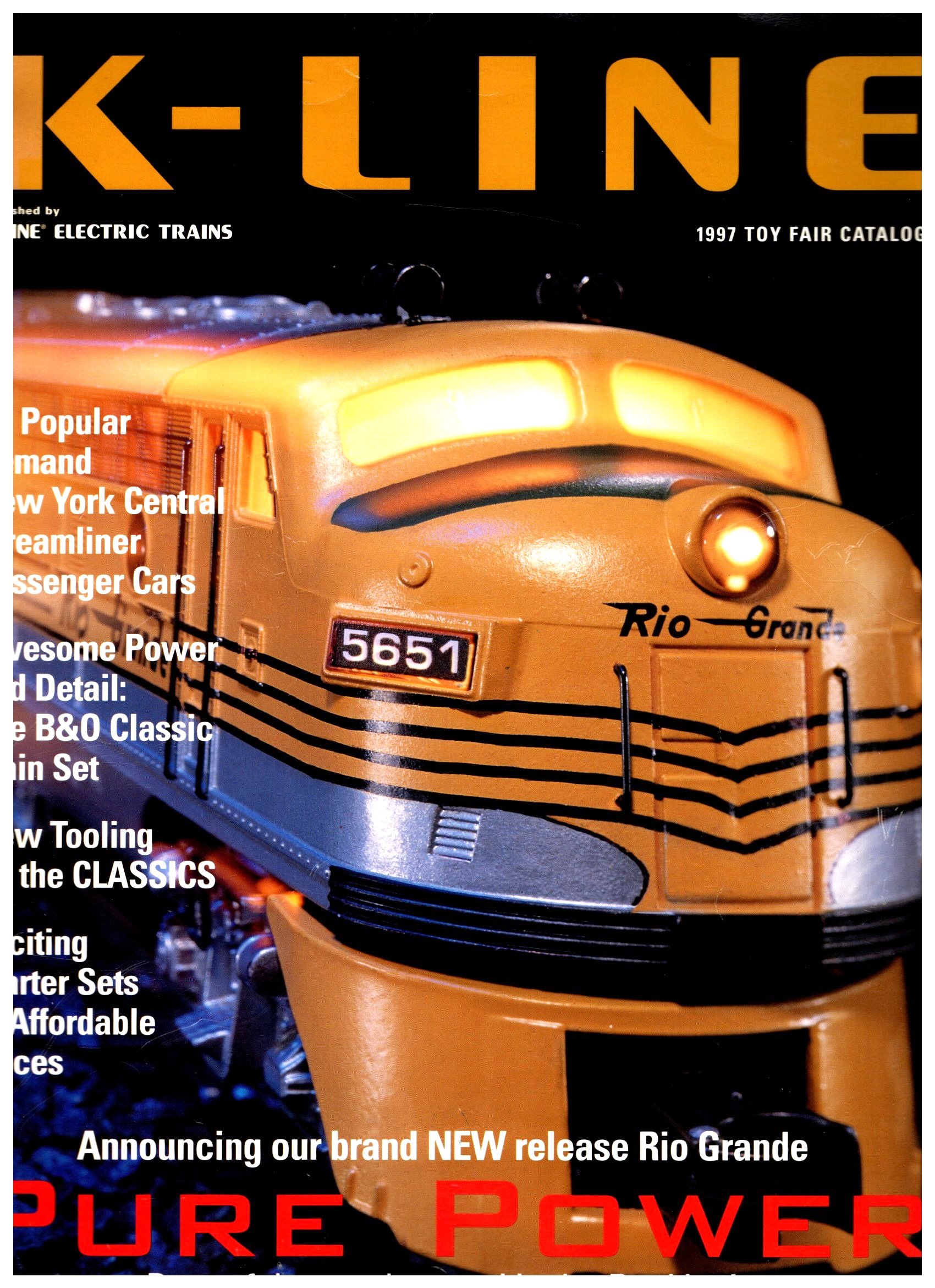 Image for K-Line 1997 Toy Fair Catalog :  K-Line Electric Trains, Rio Grande, Pure Power