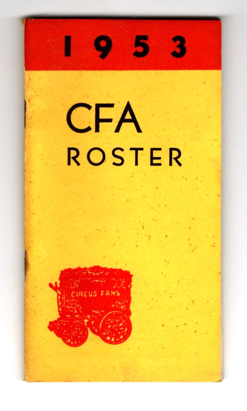 Image for Circus Fans Association of America :  CFA Roster 1953