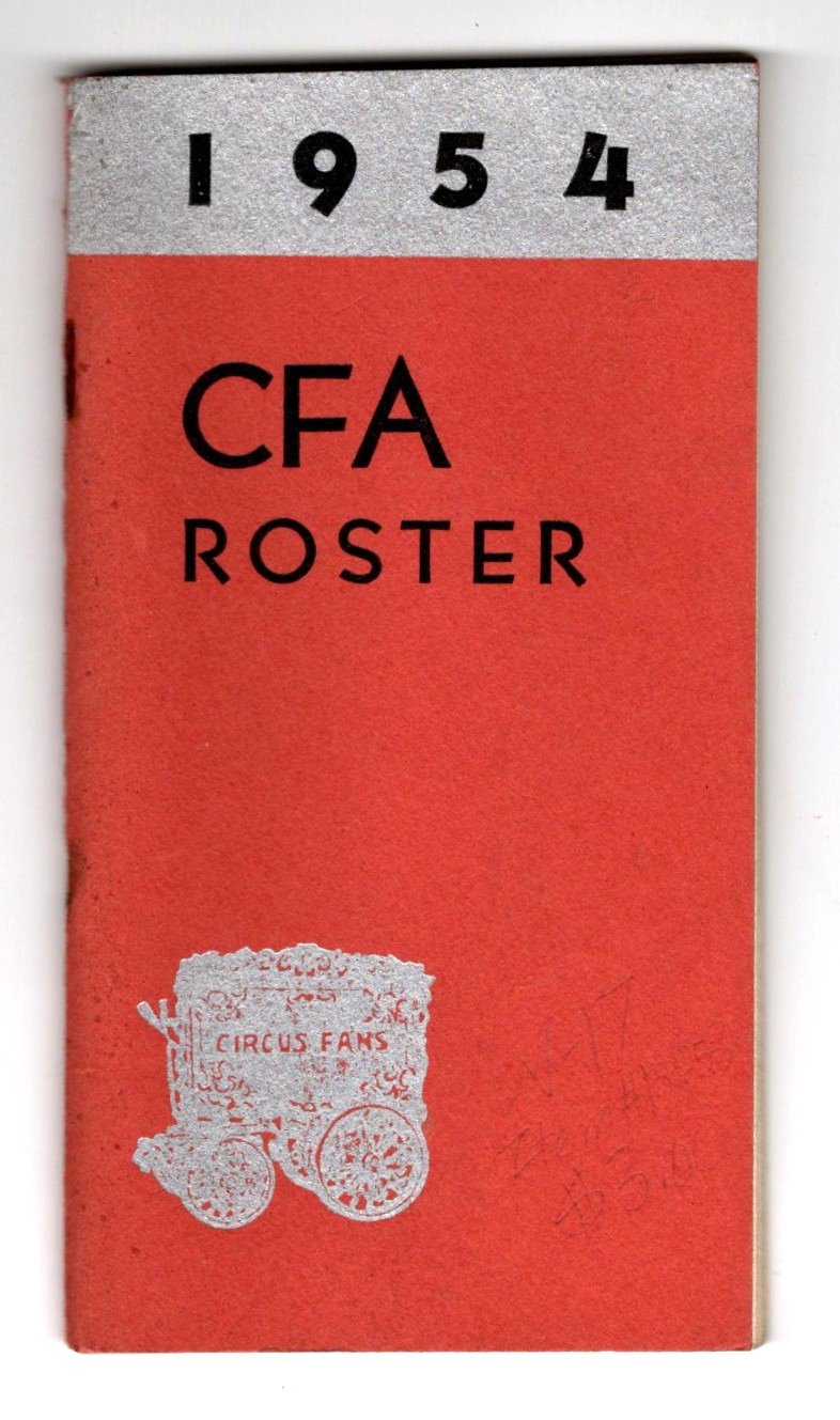 Image for Circus Fans Association of America :  CFA Roster 1954