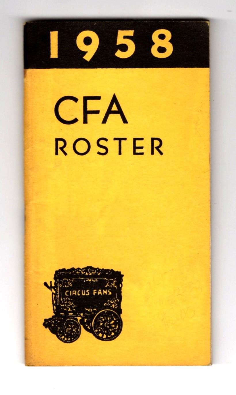 Image for Circus Fans Association of America :  CFA Roster 1958