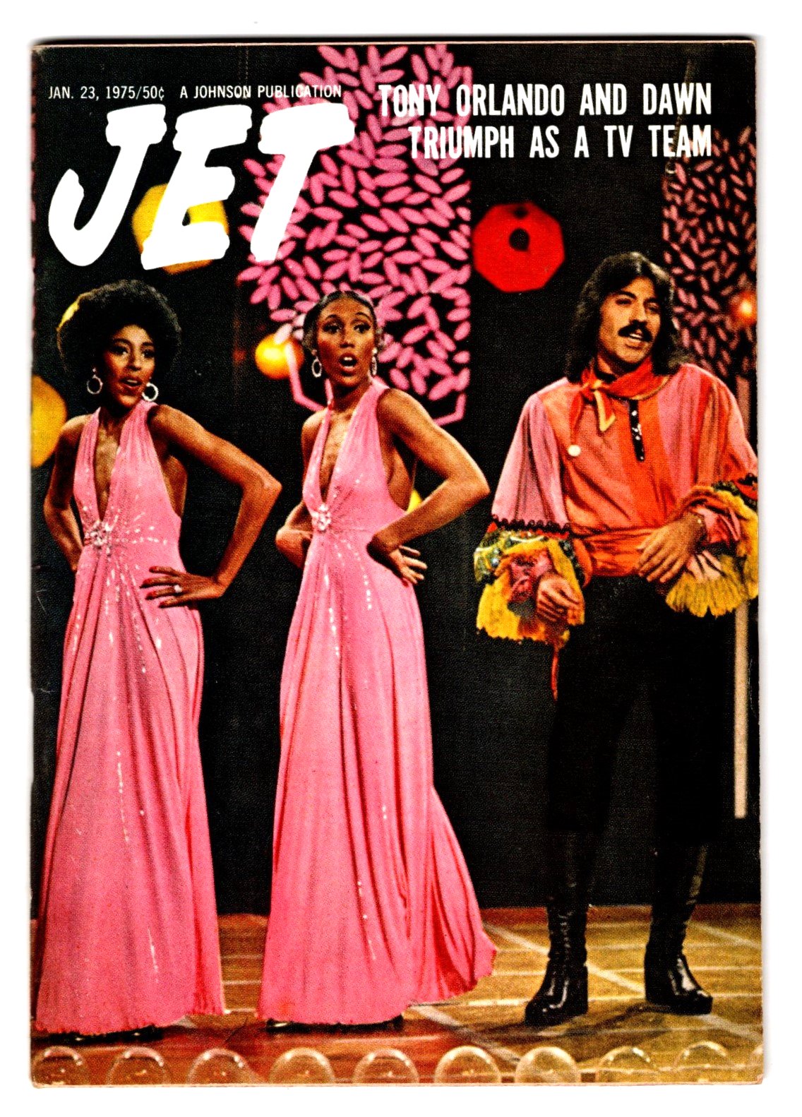 Image for Vintage Jet Magazine, January 23, 1975 :  Tony Orlando and Dawn Triumph as a TV Team