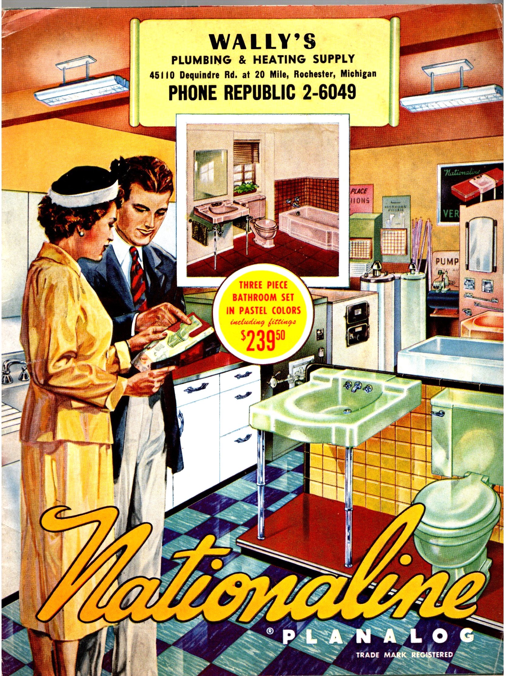 Image for Nationaline Planalog :  Nationaline Fixtures, Three Piece Bathroom Set in Pastel Colors