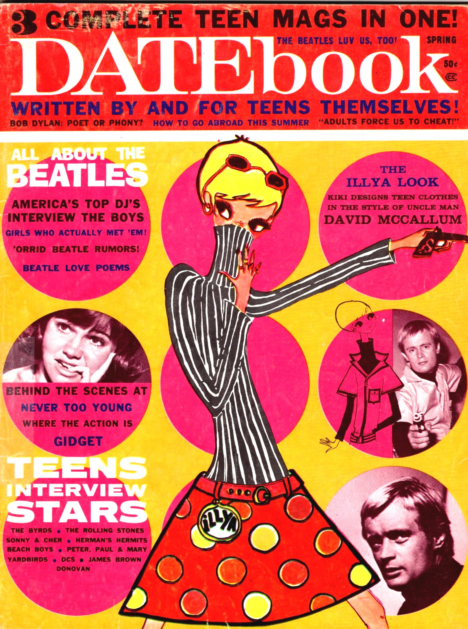 Image for Datebook, 3 Complete Teen Mags in One, Spring 1966 :  Beatles, Sally Field, David McCallum, Bob Dylan