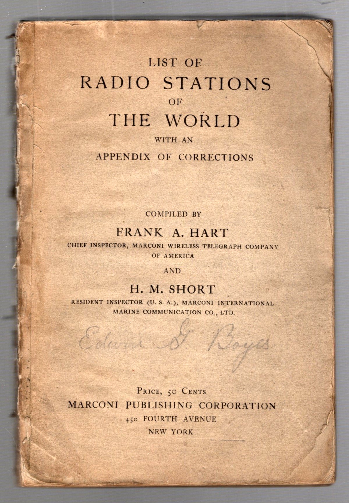Image for List of Radio Stations of the World :  With an Appendix of Corrections