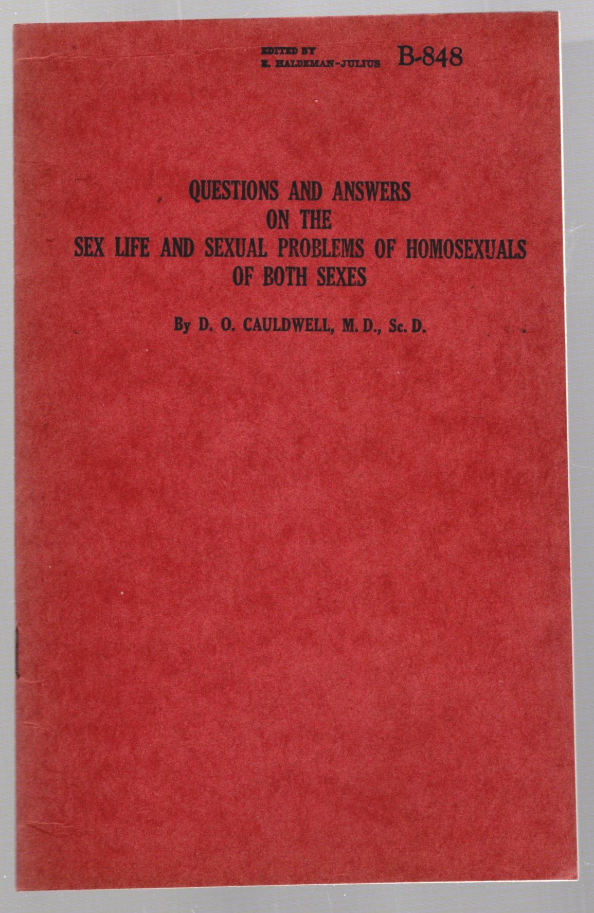 Image for Questions and Answers on the Sex Life and Sexual Problems of Homosexuals of Both Sexes