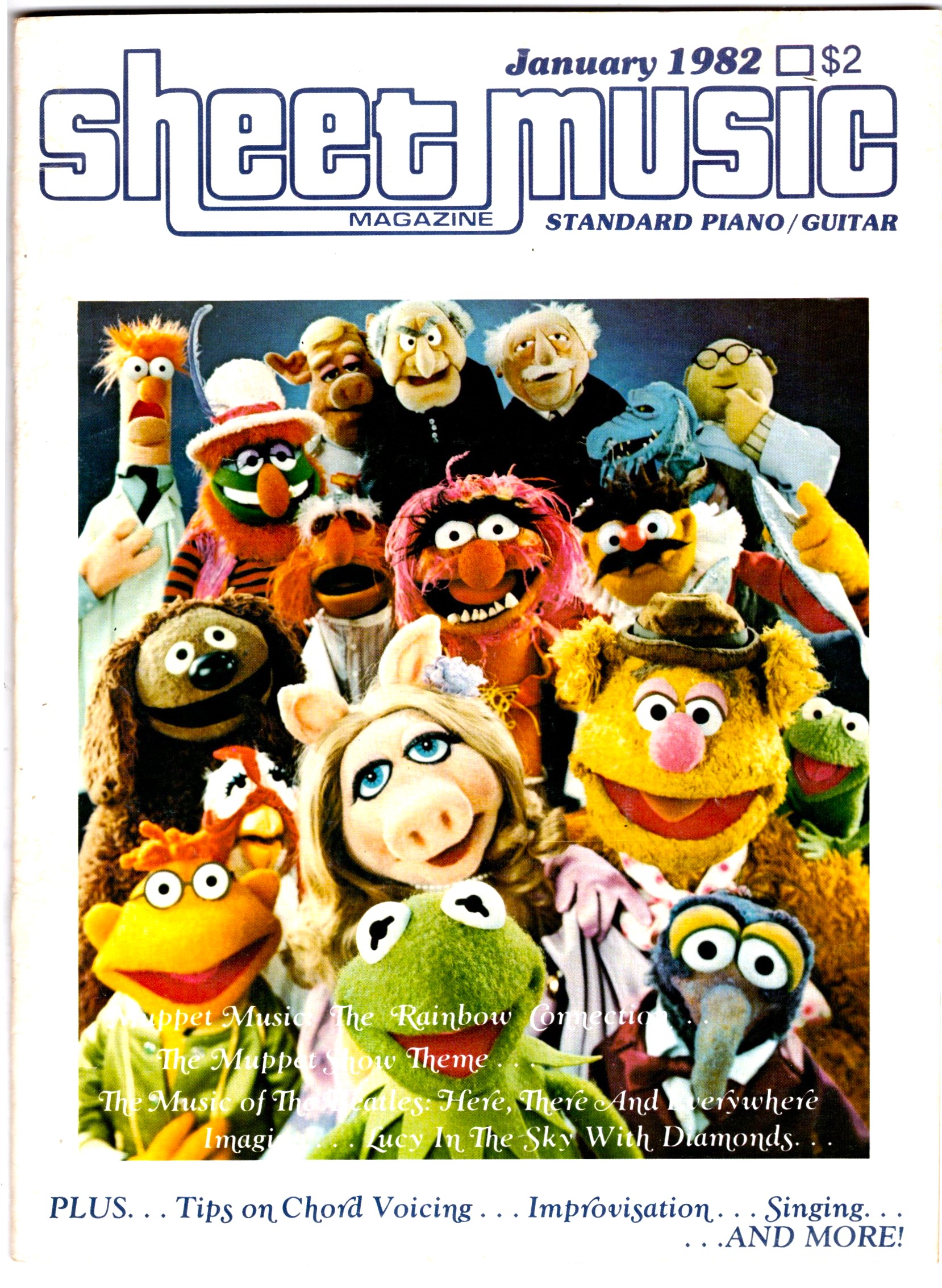 Sheet Music Magazine, January 1982 : Muppet Music, Beatles Music, Standard Piano, Guitar