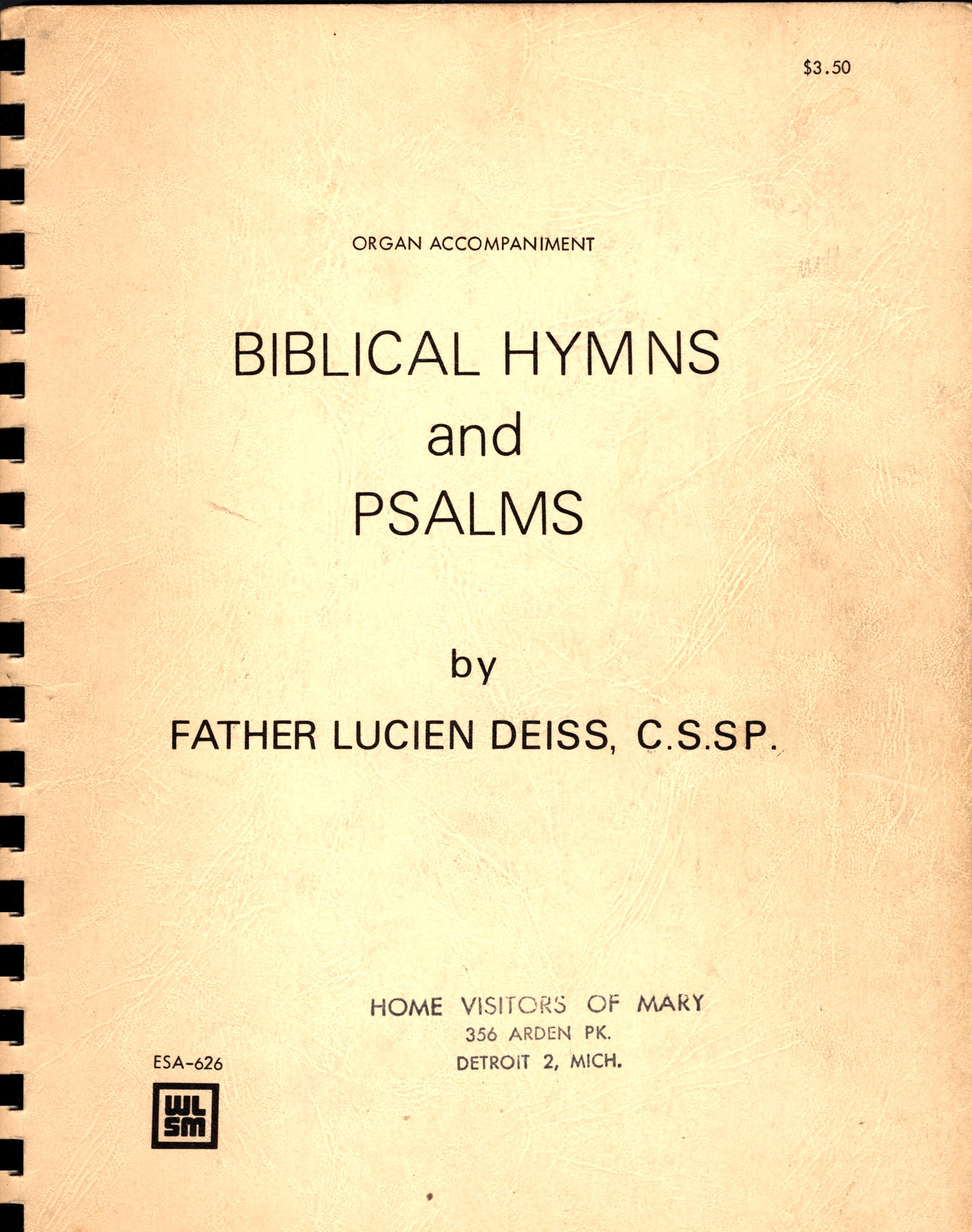 Biblical Hymns and Psalms : Organ Accompaniment
