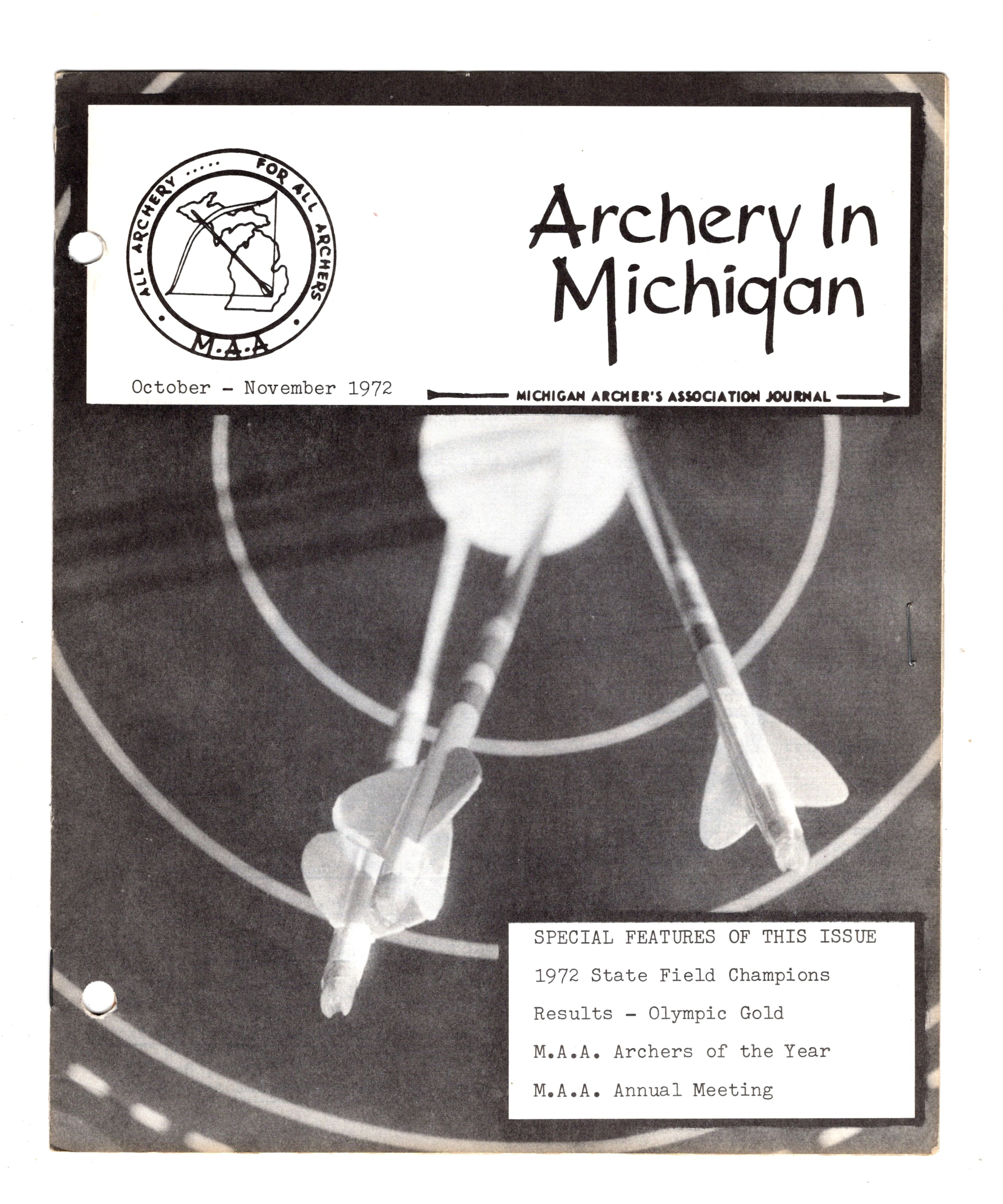 Archery in Michigan : Michigan Archers Association Journal, 27 Issues, 1971-1977
