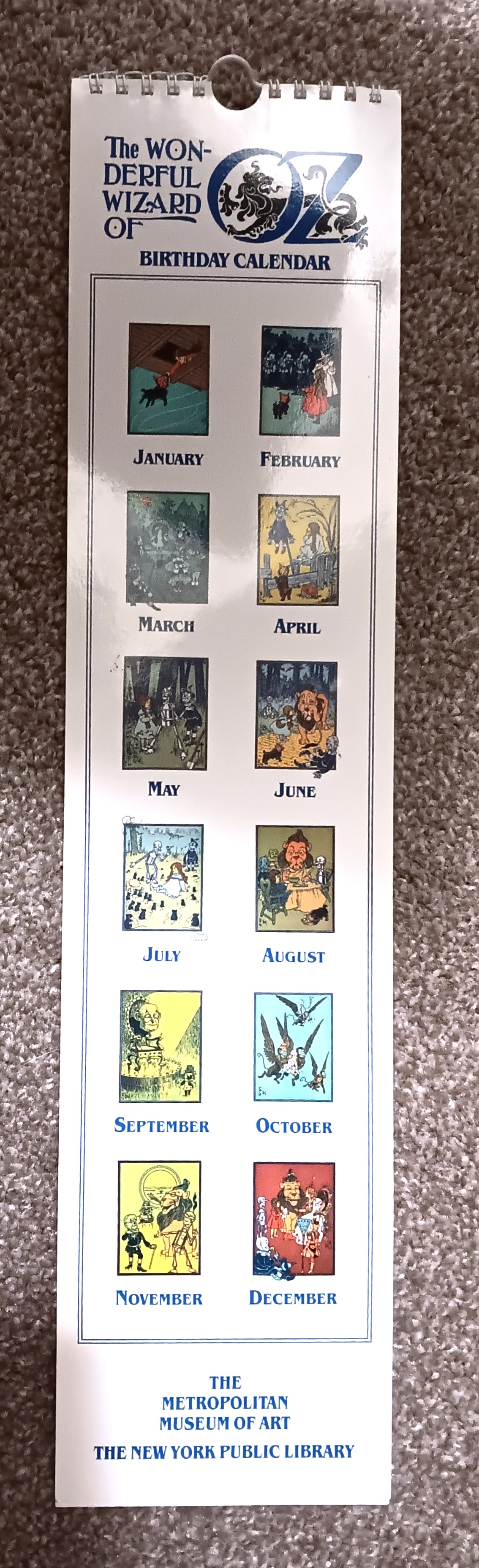 Image for Wonderful Wizard of Oz Birthday Calendar, the : Metropolitan Museum of Art, New York Public Library Wonderful Wizard of Oz Birthday Calendar, the : Metropolitan Museum of Art, New York Public Library