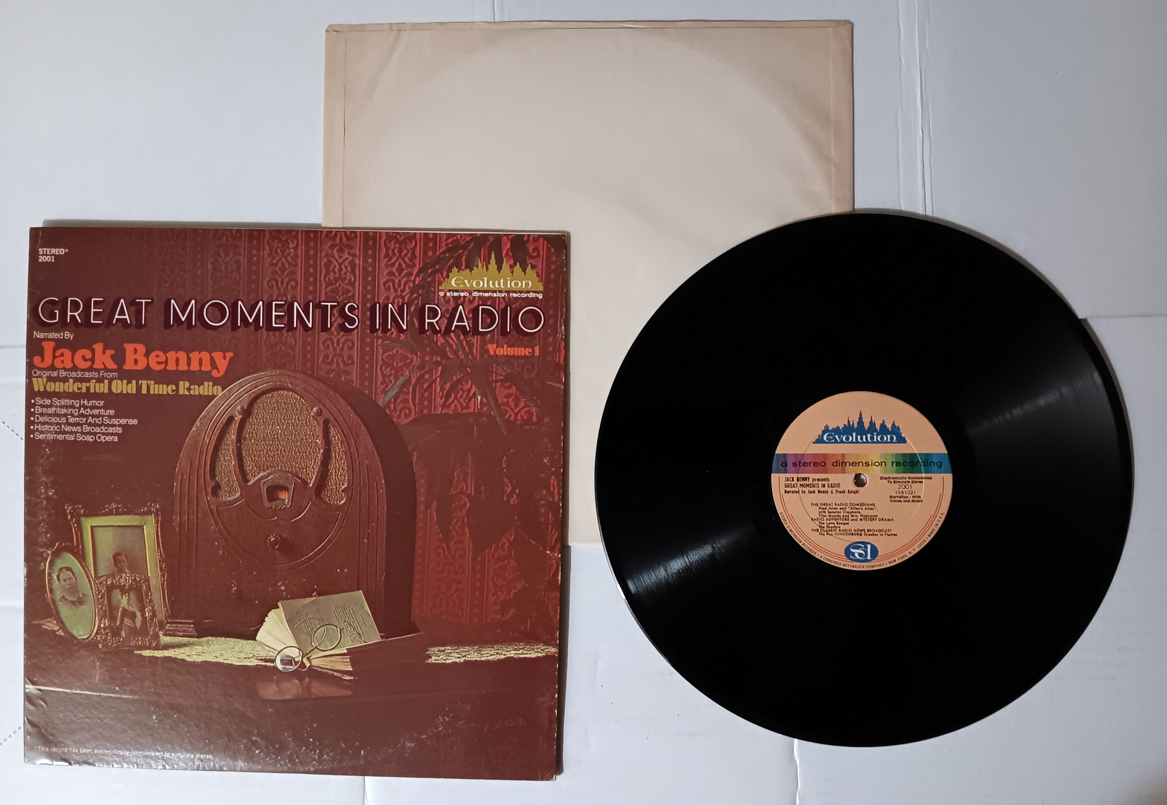 Great Moments in Radio, Narrated by Jack Benny, Volume 1 : Vintage LP Vinyl Record