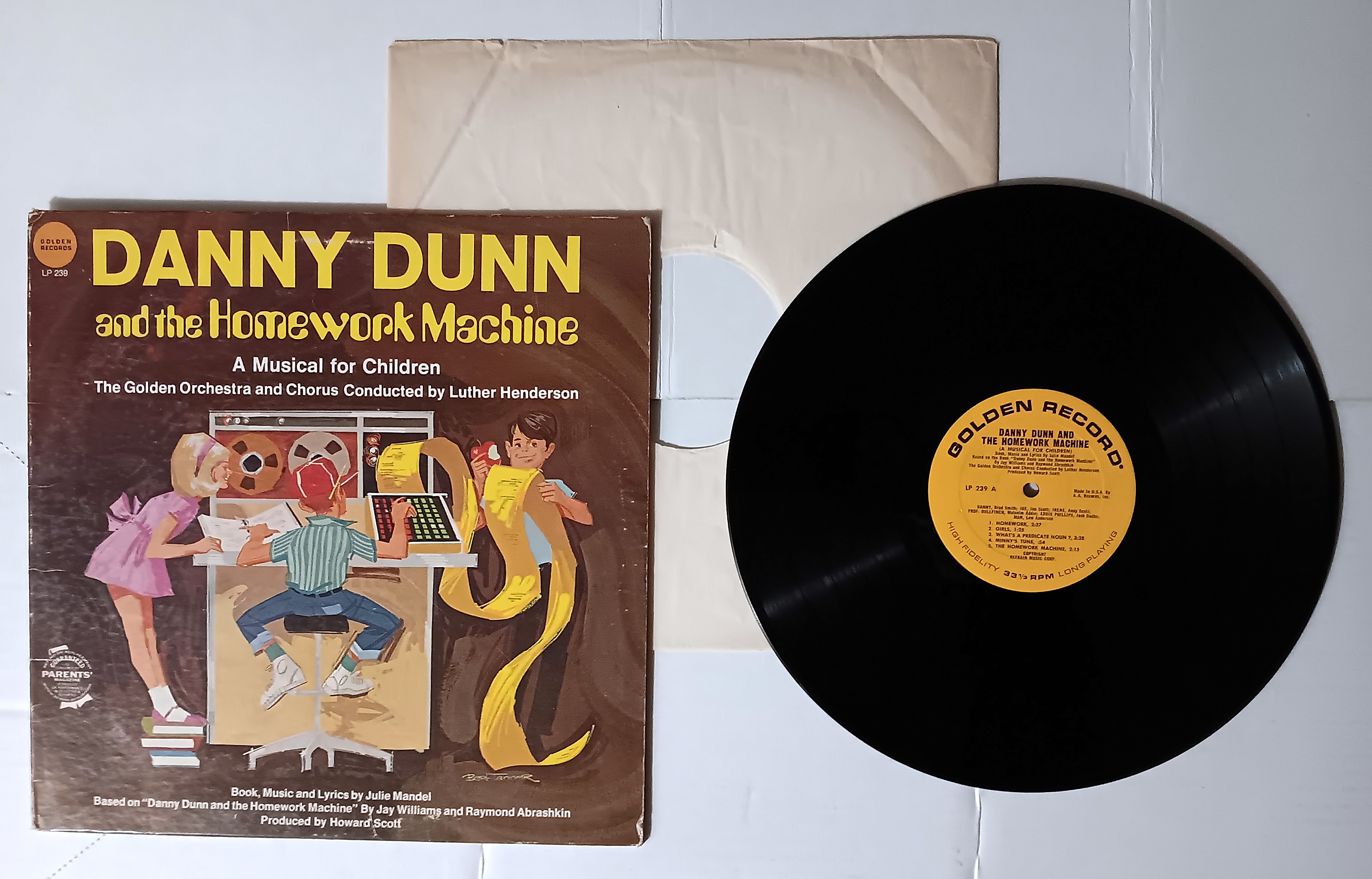 Danny Dunn and the Homework Machine, a Musical for Children : Vintage LP Vinyl Record