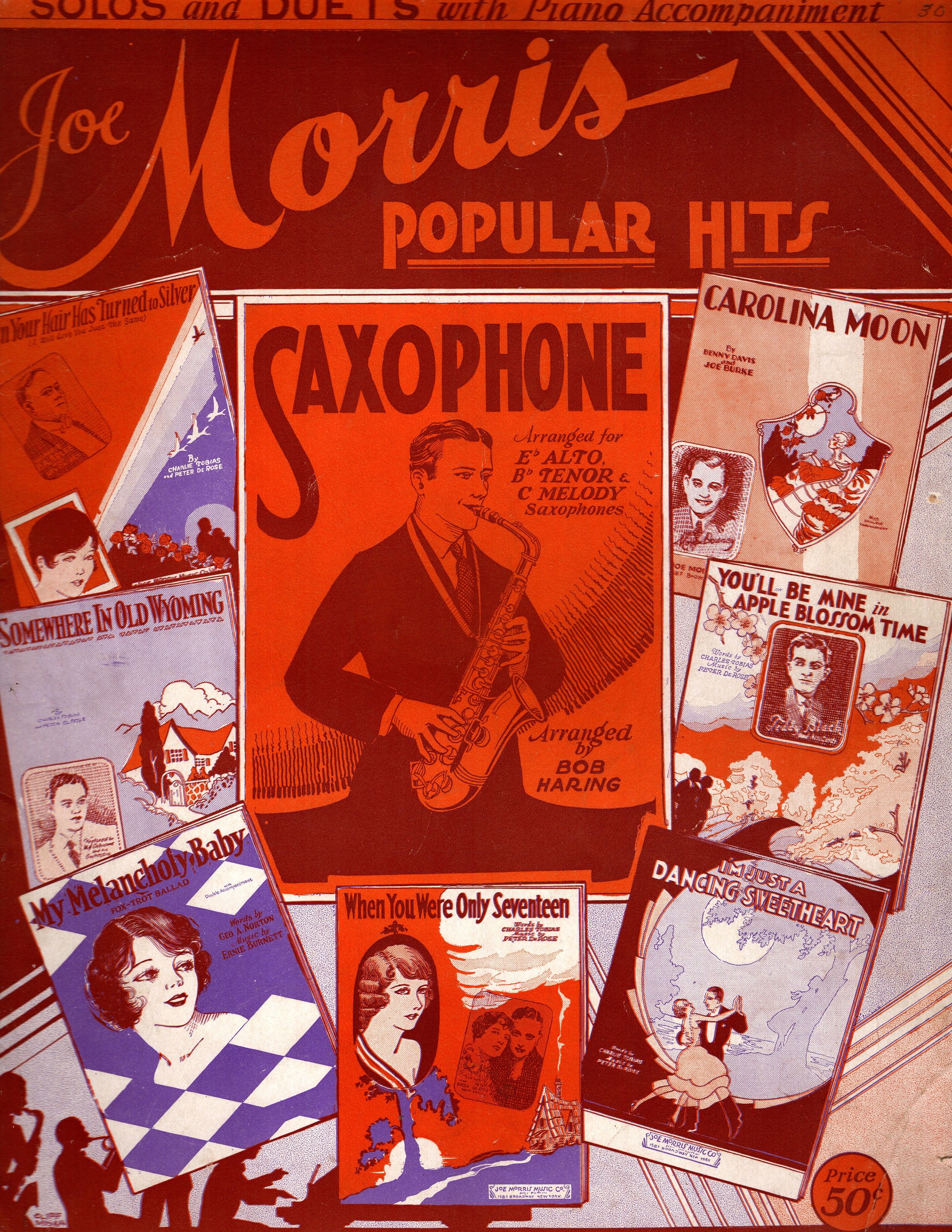 Joe Morris Popular Hits : Morris Saxophone Folio of Popular Songs, C Melody, with Piano Accompaniments