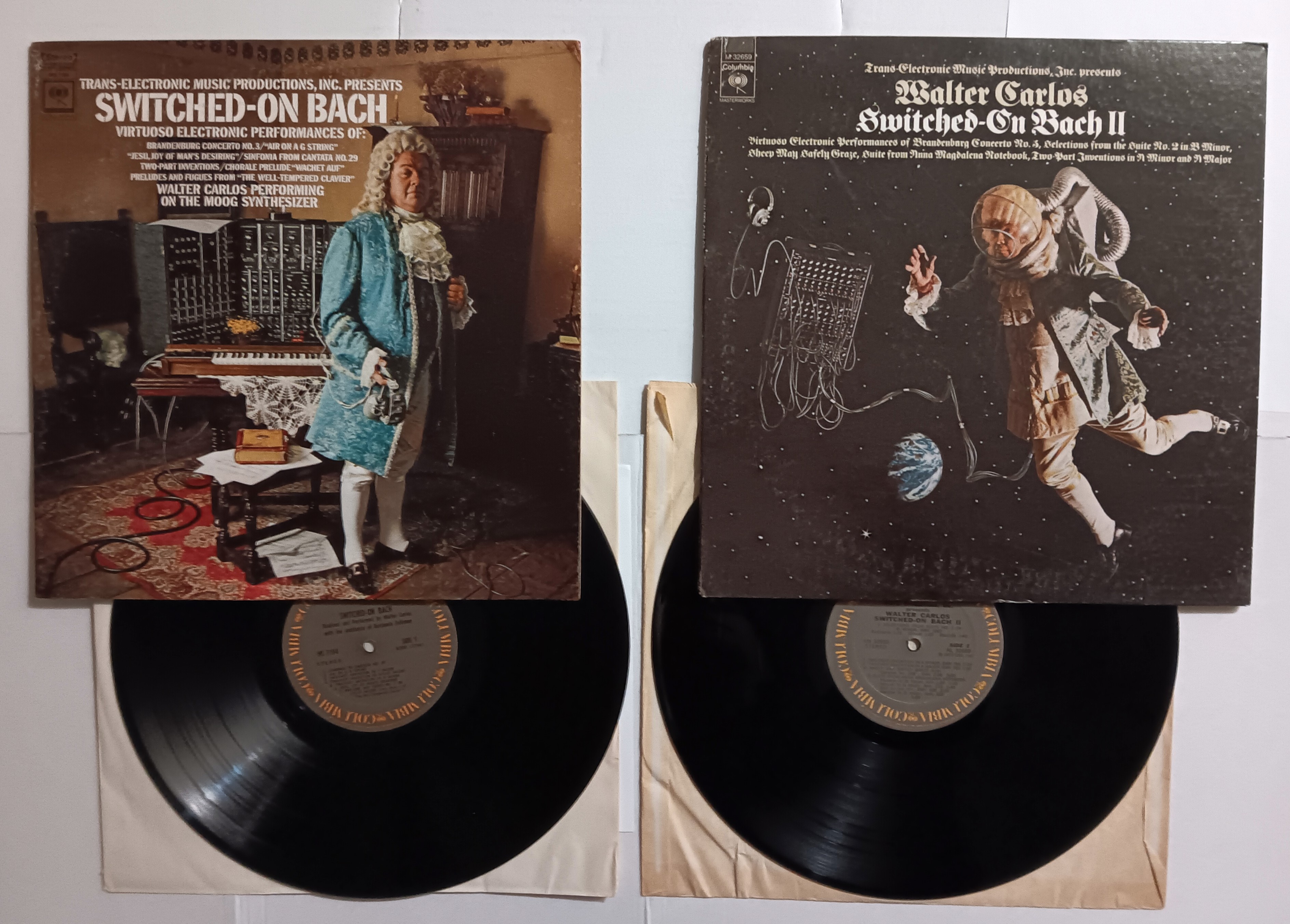 Switched-On Bach, and, Switched-On Bach II, Virtuoso Electronic Performances : Vintage LP Vinyl Records